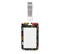 Woshuwo Porta badge con fiori botanici gialli rossi e scuri, in plastica dura, per infermieri e ufficio