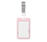 Woshuwo Porta badge con pattini da ghiaccio e fiocco in raso rosso scorrevole, in plastica rigida, per infermieri e ufficio