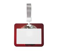 Woshuwo Porta badge con sfera da discoteca su sfondo rosso, in plastica dura, per infermieri e ufficio