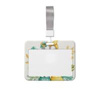 Woshuwo Porta badge identificativo scorrevole con due scheletri ad acquerello, in plastica dura, per biglietti di lavoro, per infermieri e ufficio
