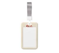 Woshuwo Porta badge in plastica rigida con fiocco rosso di vischio, stile vintage, per infermieri e ufficio