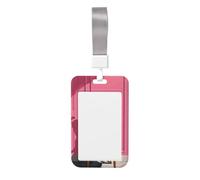 Woshuwo Porta badge in plastica rigida con gatto seduto su una sedia gialla, per infermieri e ufficio