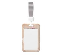 Woshuwo Porta badge scorrevole a forma di anatra bianca con fiocco rosa, in plastica rigida, per infermieri e ufficio