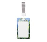 Woshuwo Porta badge scorrevole a forma di campanella, in plastica dura, per infermieri e ufficio, motivo: fiore bianco