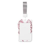 Woshuwo Porta badge scorrevole a forma di cuore con palla da discoteca rosa, in plastica rigida, per infermieri e ufficio