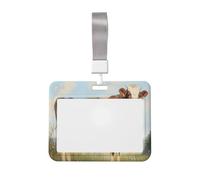 Woshuwo Porta badge scorrevole a forma di mucca marrone, in plastica dura, per infermieri e ufficio
