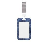 Woshuwo Porta badge scorrevole blu scuro in plastica rigida con motivo marmorizzato, per infermieri e ufficio