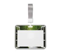 Woshuwo Porta badge scorrevole con cascata in una foresta, in plastica dura, per infermieri e ufficio
