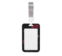 Woshuwo Porta badge scorrevole con cinque rose rosse scure, in plastica dura, per infermieri e ufficio