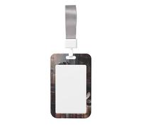 Woshuwo Porta badge scorrevole con corvo appollaiato su un vecchio teschio, in plastica dura, per infermieri e ufficio