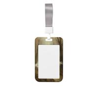 Woshuwo Porta badge scorrevole con due fantasmi che cavalcano la bicicletta nella foresta nebbiosa porta badge in plastica rigida per carte di lavoro per infermieri ufficio