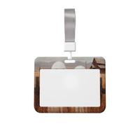 Woshuwo Porta badge scorrevole con fantasmi in piedi davanti alla recinzione, in plastica rigida, per biglietti di lavoro, per infermieri e ufficio