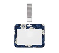 Woshuwo Porta badge scorrevole con fiori di ibisco, in plastica dura, per infermieri e ufficio