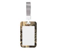 Woshuwo Porta badge scorrevole con giraffa con occhiali sul WC, per lettura, giornale, badge, in plastica rigida, per infermieri e ufficio