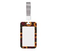 Woshuwo Porta badge scorrevole con girasoli, rose e farfalle, in plastica rigida, per infermieri e ufficio