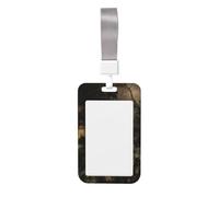 Woshuwo Porta badge scorrevole con gufo nella foresta scura, in plastica dura, per infermieri e ufficio