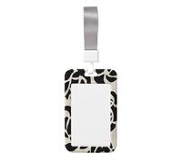 Woshuwo Porta badge scorrevole con rose nere astratte, in plastica dura, per infermieri e ufficio