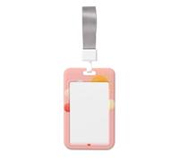 Woshuwo Porta badge scorrevole con sole e nuvola su rosa, in plastica dura, per infermieri e ufficio