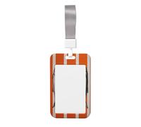 Woshuwo Porta badge scorrevole con tre sardine, in plastica dura, per infermieri e ufficio, a righe, colore: arancione e bianco