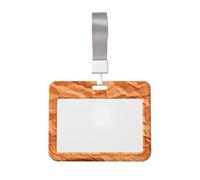 Woshuwo Porta badge scorrevole in carta increspata arancione, in plastica dura, per infermieri e ufficio