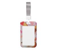 Woshuwo Porta badge scorrevole in plastica rigida a forma di cane Corgi con cuore rosa, per infermieri e ufficio