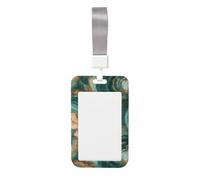 Woshuwo Porta badge scorrevole in plastica rigida color foglia di tè color marmo, per infermieri e ufficio