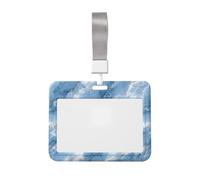 Woshuwo Porta badge scorrevole in plastica rigida, colore bianco e blu marmo, per infermieri e ufficio