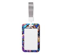 Woshuwo Porta badge scorrevole in plastica rigida con bradipo floreale, per infermieri e ufficio