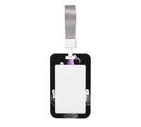 Woshuwo Porta badge scorrevole in plastica rigida con cappello da strega viola per Halloween, per infermieri e ufficio