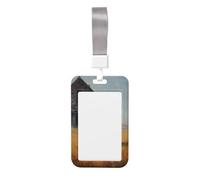 Woshuwo Porta badge scorrevole in plastica rigida con due fantasmi antica casa abbandonata, per infermieri e ufficio