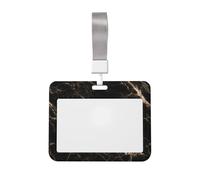 Woshuwo Porta badge scorrevole in plastica rigida con effetto marmo, per infermieri e ufficio, colore: nero e beige