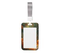 Woshuwo Porta badge scorrevole in plastica rigida con fantasma che cavalca la bicicletta nella foresta, per infermieri e ufficio