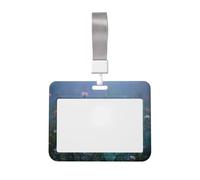 Woshuwo Porta badge scorrevole in plastica rigida con fantasma nel campo di fiori, per infermieri e ufficio