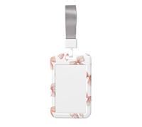 Woshuwo Porta badge scorrevole in plastica rigida con fiocchi rosa ad acquerello, per infermieri e ufficio