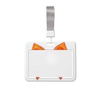 Woshuwo Porta badge scorrevole in plastica rigida con fiocco arancione, per infermieri e ufficio