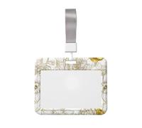 Woshuwo Porta badge scorrevole in plastica rigida con fiori primaverili e rose, peonia, narciso, per infermieri e ufficio