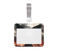 Woshuwo Porta badge scorrevole in plastica rigida con grandi ali nere per tessere, per infermieri e ufficio