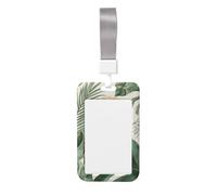 Woshuwo Porta badge scorrevole in plastica rigida con gufo verde tropicale ad acquerello, per infermieri e ufficio