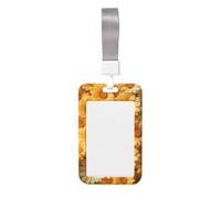 Woshuwo Porta badge scorrevole in plastica rigida con margherite arancioni e gialle, per infermieri e ufficio