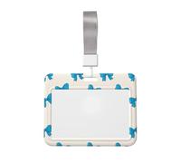 Woshuwo Porta badge scorrevole in plastica rigida con motivo a fiocco blu, per infermieri e ufficio