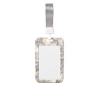 Woshuwo Porta badge scorrevole in plastica rigida con motivo marmo, per infermieri e ufficio