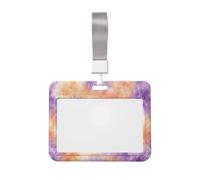 Woshuwo Porta badge scorrevole in plastica rigida con motivo tie dye, per infermieri e ufficio, colore: viola chiaro