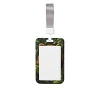 Woshuwo Porta badge scorrevole in plastica rigida con orso bruno in una foresta verde densa, per infermieri e ufficio