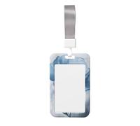 Woshuwo Porta badge scorrevole in plastica rigida con papavero blu, per infermieri e ufficio
