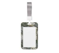 Woshuwo Porta badge scorrevole in plastica rigida con pareti in pietra, colore grigio e verde, per infermieri e ufficio