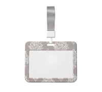 Woshuwo Porta badge scorrevole in plastica rigida con rametto damascato minimale, per infermieri e ufficio