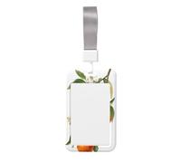 Woshuwo Porta badge scorrevole in plastica rigida con rami di arancio e fiore bianco, per infermieri e ufficio