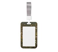 Woshuwo Porta badge scorrevole in plastica rigida, motivo fantasma nel campo dei fiori selvatici, per infermieri e ufficio