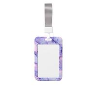 Woshuwo Porta badge scorrevole in plastica rigida, per infermieri e ufficio, colore bianco e lilla fluo, colore bianco