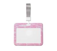 Woshuwo Porta badge scorrevole rosa con superficie dell'acqua calma, in plastica dura, per infermieri e ufficio